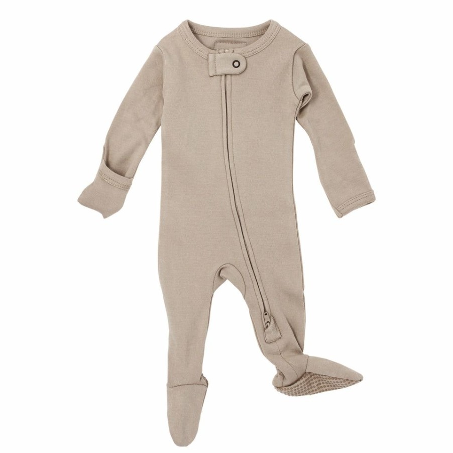 Clothing * | Loved Baby Sleepers Oatmeal Organic Cotton Zip Sleeper