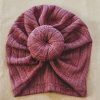 Dolls + Plushies * | Dolls + Plushies Dusty Mauve Knotted Minikane Turban Hat