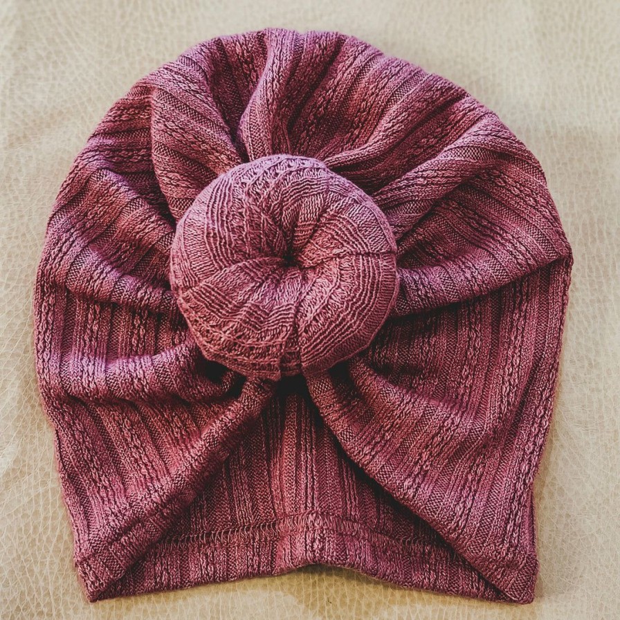 Dolls + Plushies * | Dolls + Plushies Dusty Mauve Knotted Minikane Turban Hat