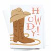 Party Time * | Onderkast Party Time Howdy Cowgirl Boot Greeting Card