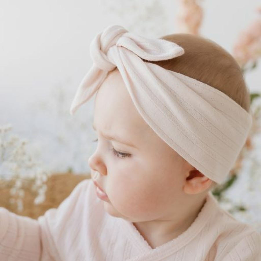 Clothing * | Jamie Kay Preemie + Newborn Rose Quartz Organic Pointelle Headband