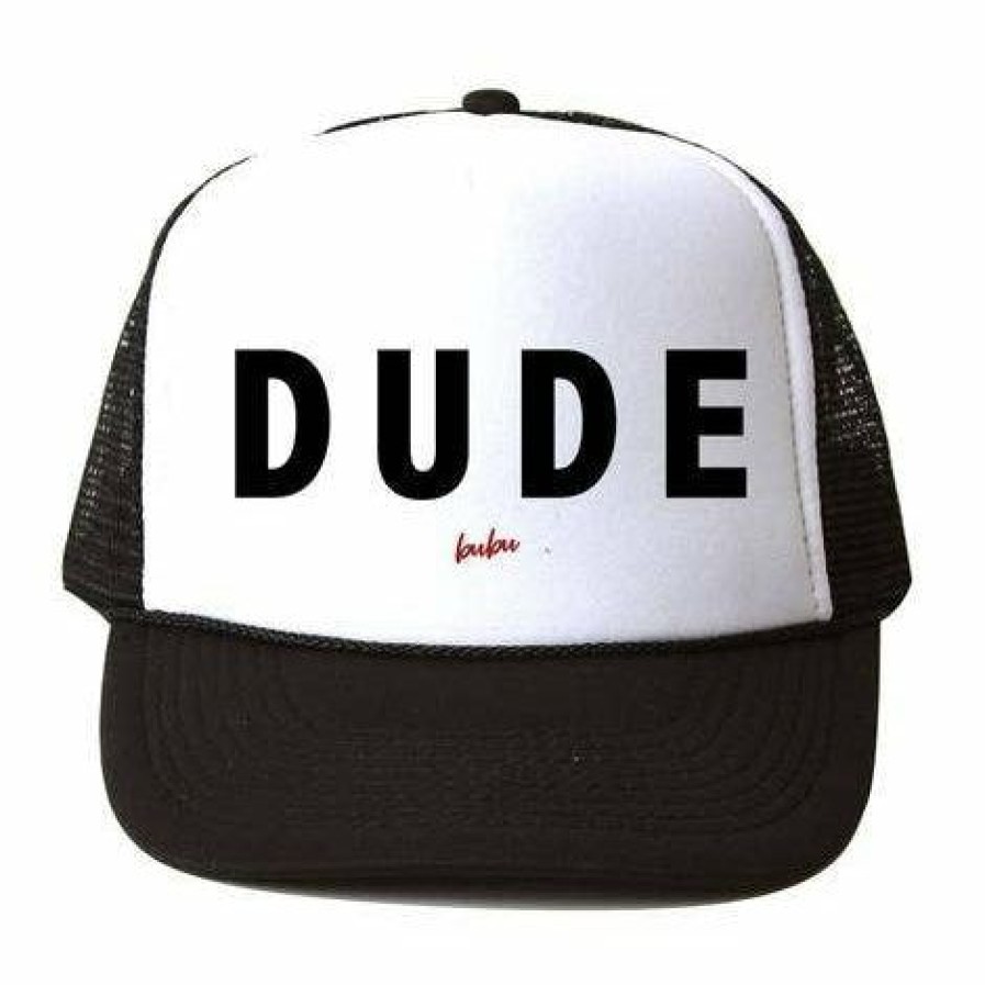 Headwear * | Bubu Dude White + Black Trucker Hat