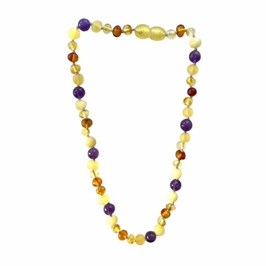 Jewelry * | Sweet Tree Amber Amber + Amethyst Necklace 15 Jewelry