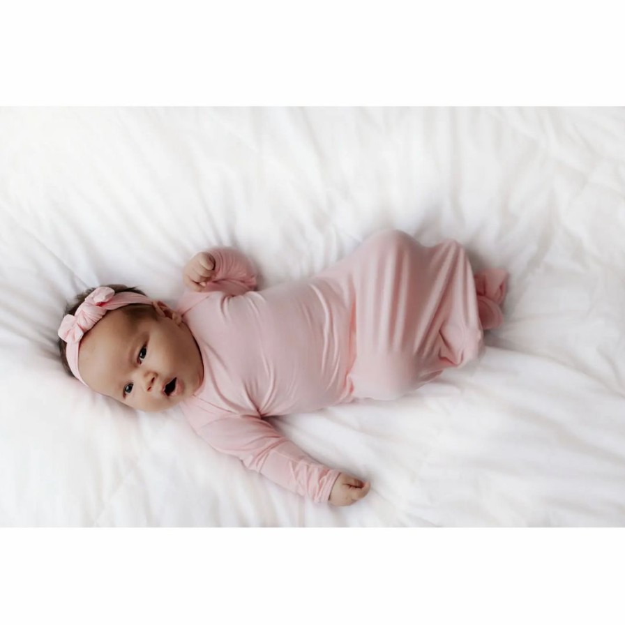 Clothing * | Three Little Tots Light Pink Knotted Gown