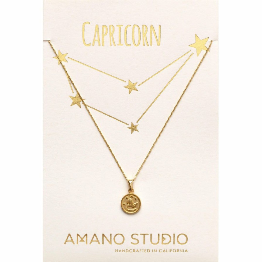 Women * | Amano Studio Tiny Zodiac Capricorn Gold Necklace