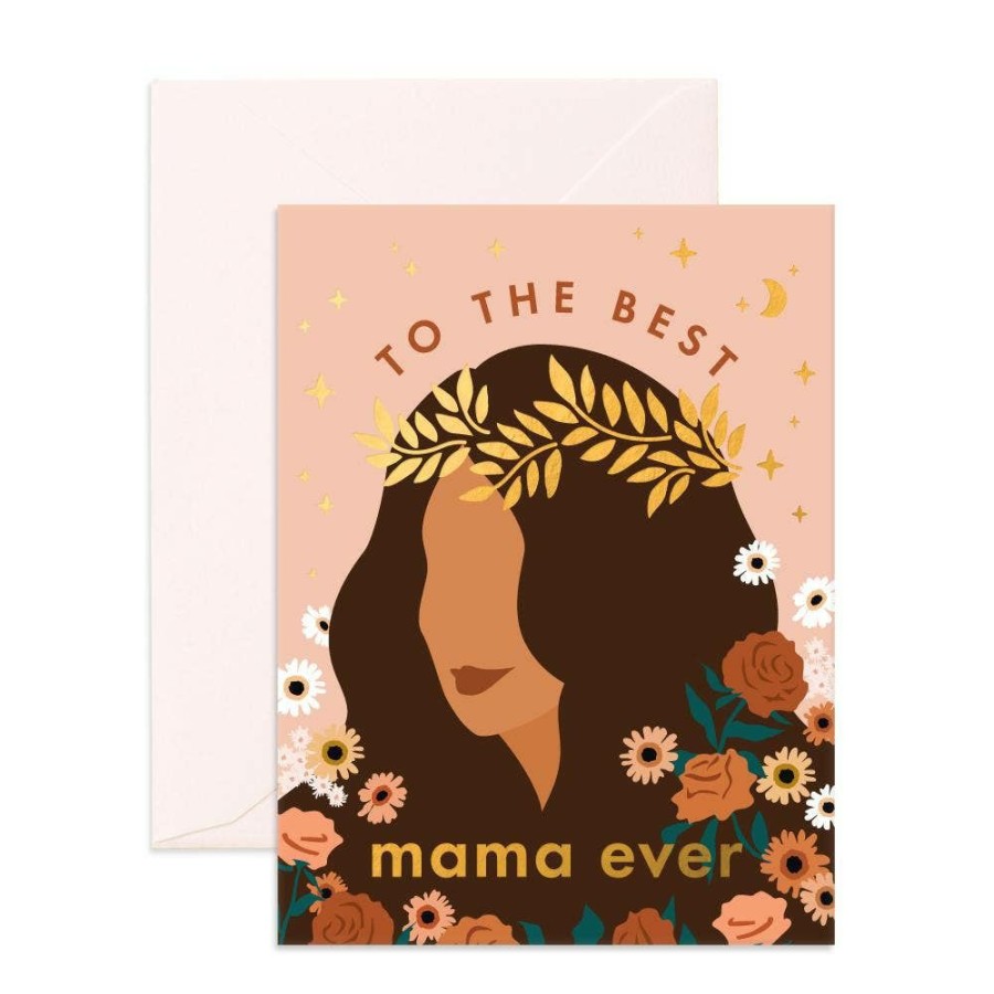 Party Time * | Fox + Fallow Party Time Best Mama Ever Floral Greeting Card