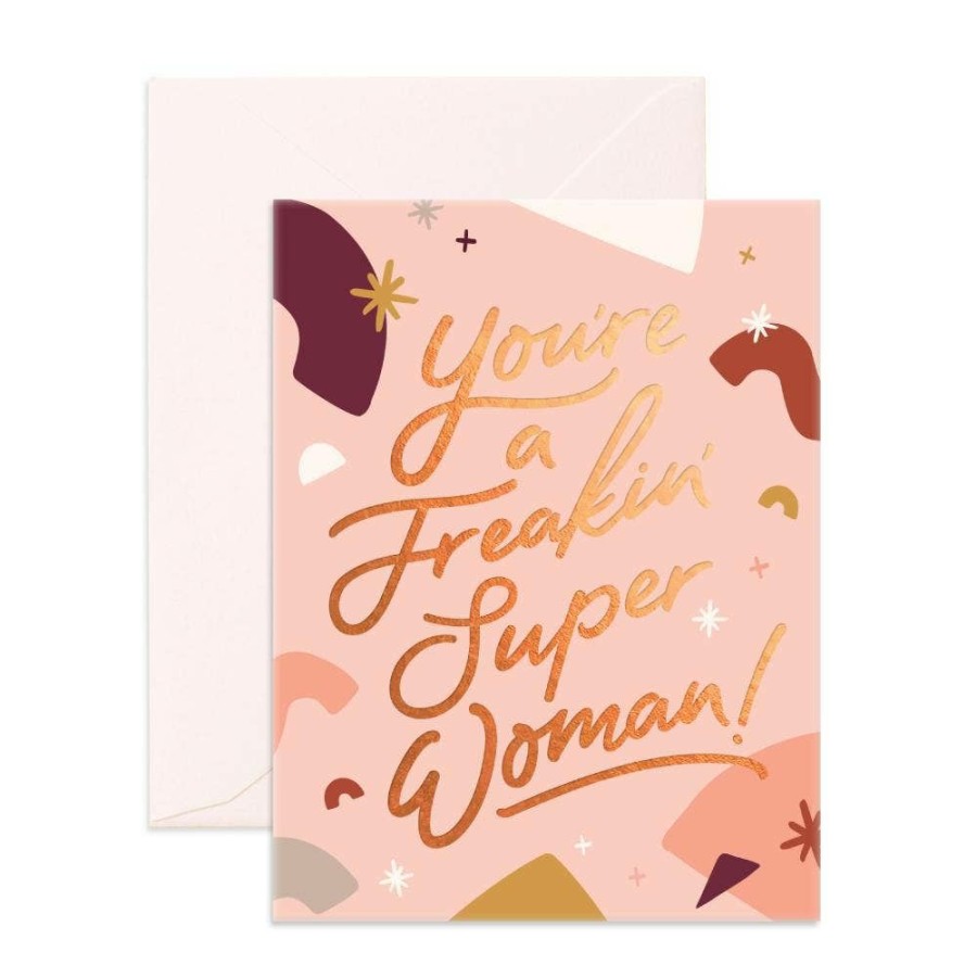 Party Time * | Fox + Fallow Freakin' Super Woman Greeting Card