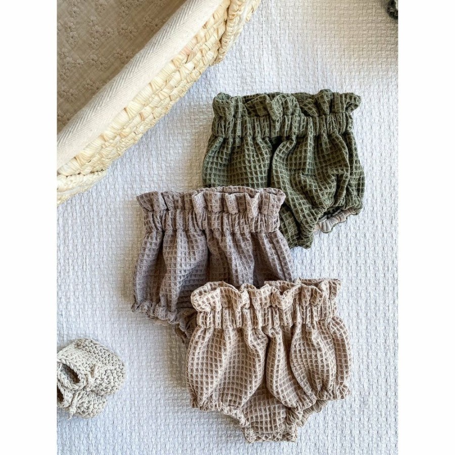 Clothing * | Evelina Apparel Dark Beige Waffle Bloomers