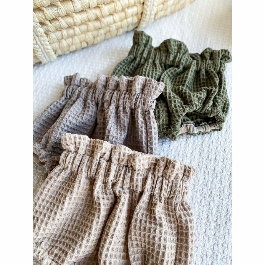 Clothing * | Evelina Apparel Dark Beige Waffle Bloomers