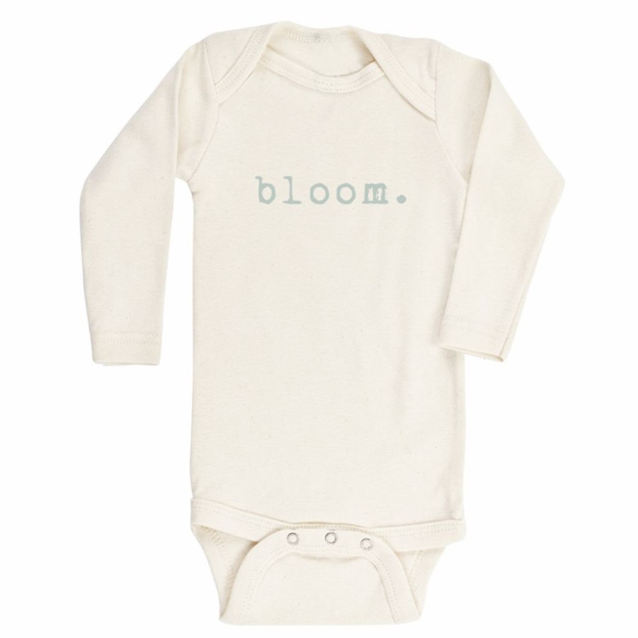 Clothing * | Tenth + Pine Bodysuits Bloom Sage + Natural Organic Long Sleeve Onesie