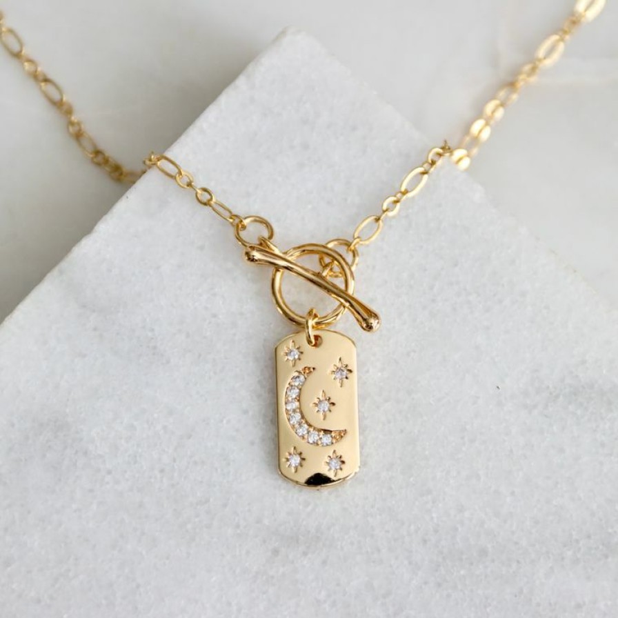 Women * | Mesa Blue Moon + Stars Rectangle Toggle Necklace