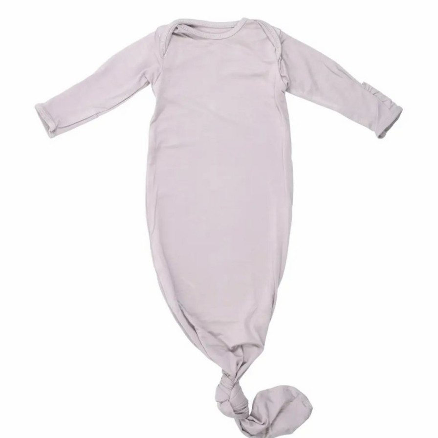 Clothing * | Three Little Tots Preemie + Newborn Harbor Mist Knotted Gown