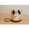 Party Time * | Cutest Little Party # 2 Gold Glitter + Black Pom Trim + White Glitter Crown Party Time