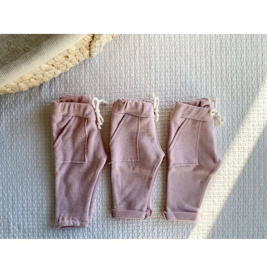 Clothing * | Evelina Apparel Blush Waffle Sweatpants Bottoms