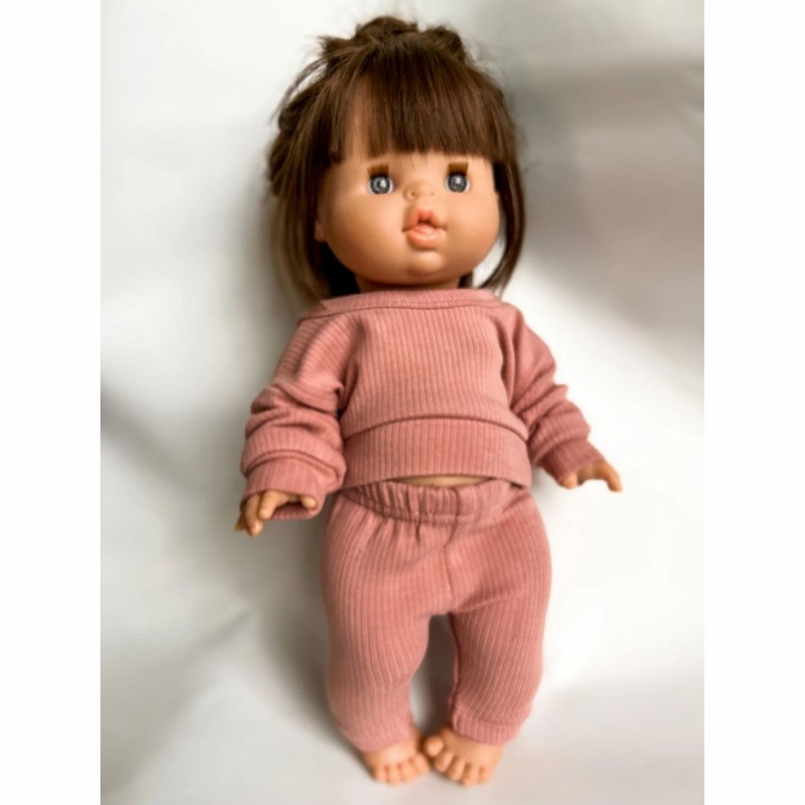 Dolls + Plushies * | Dolls + Plushies Blush Pink Two Piece Minikane Lounge Set