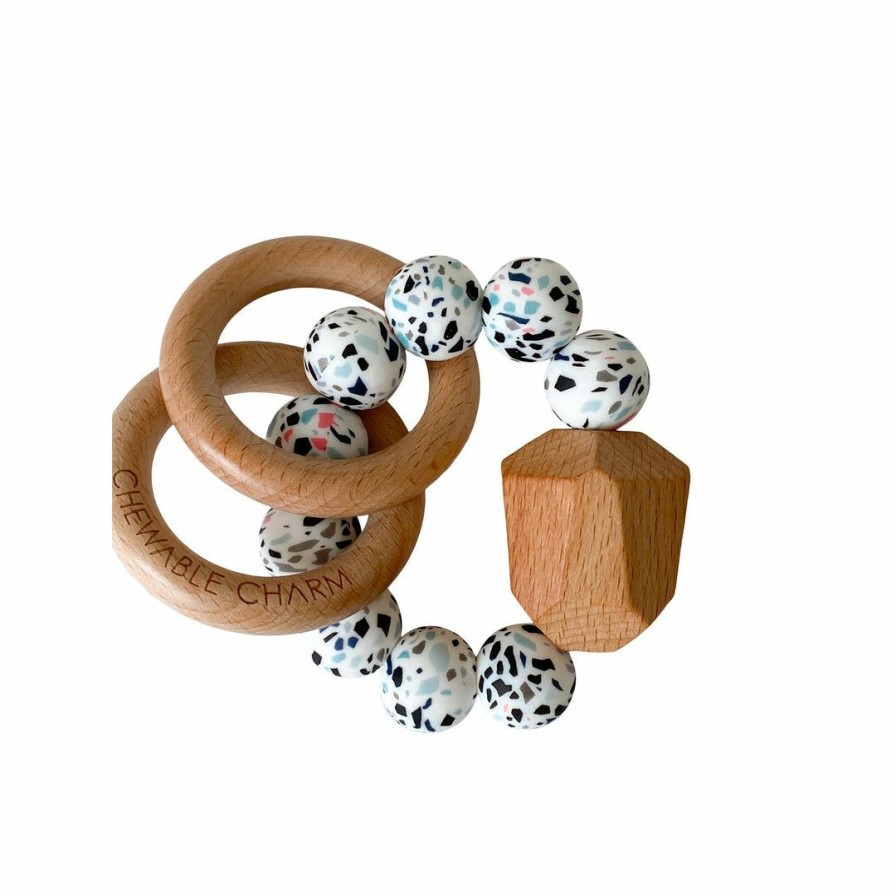 Toys * | Chewable Charm Toys Terrazzo Silicone + Wood Hayes Teether