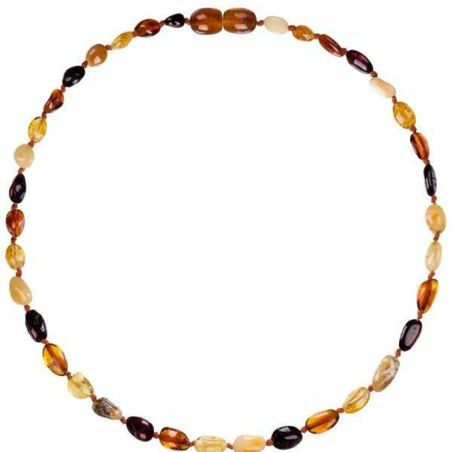 Jewelry * | Powell'S Owl Amber Baroque Unpolished Multi Four Color Necklace Jewelry