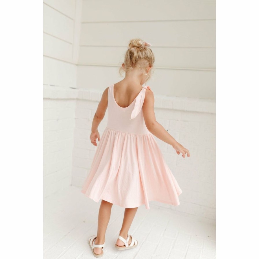 Clothing * | Lia + Lou Pink Twirly Tie Dress Dresses