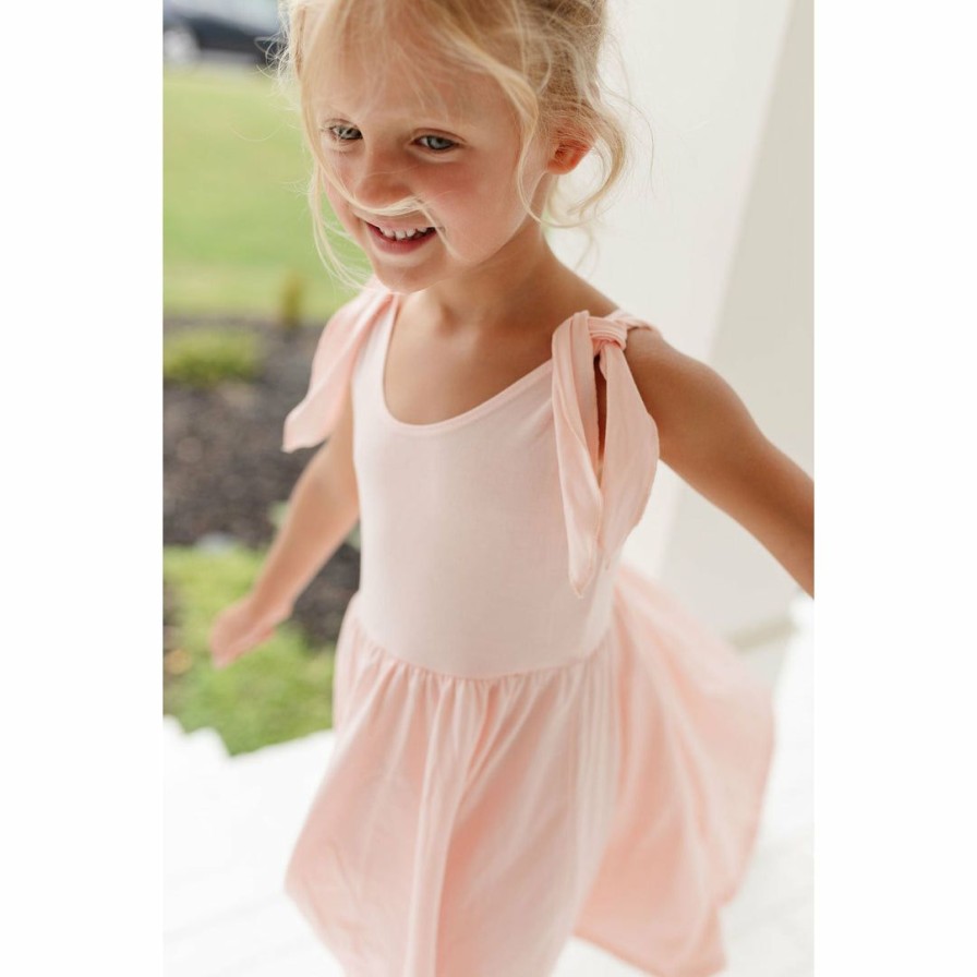 Clothing * | Lia + Lou Pink Twirly Tie Dress Dresses