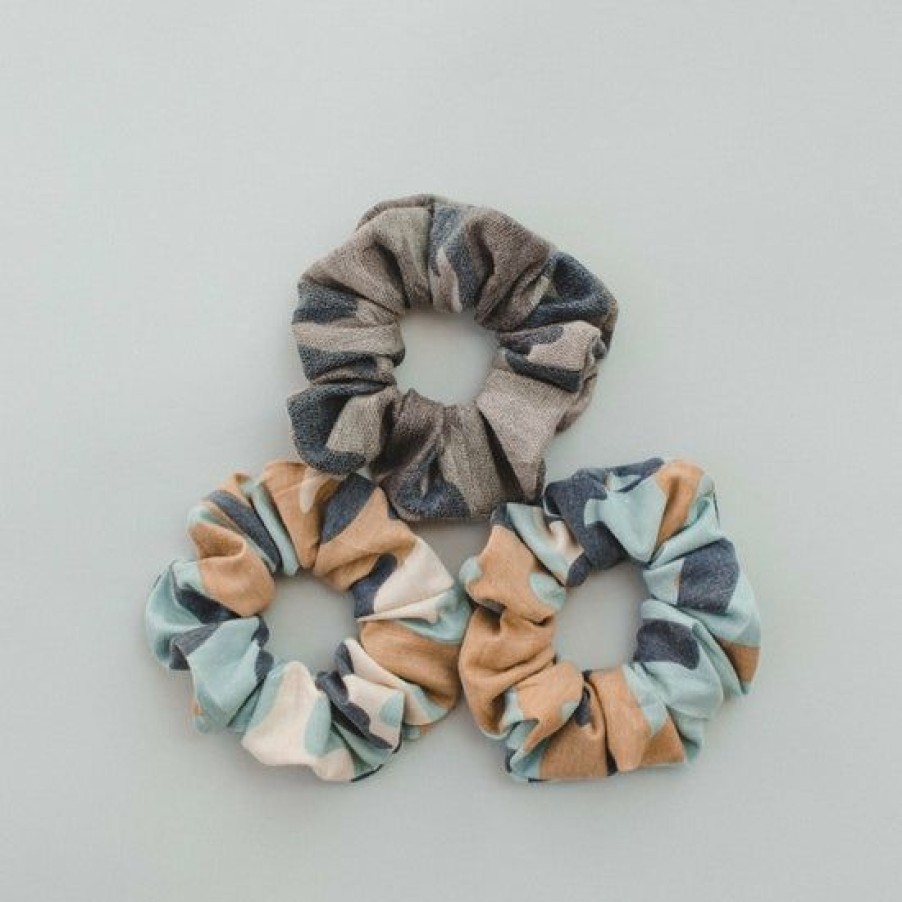 Headwear * | J+J Camouflage Soft Cotton Scrunchie