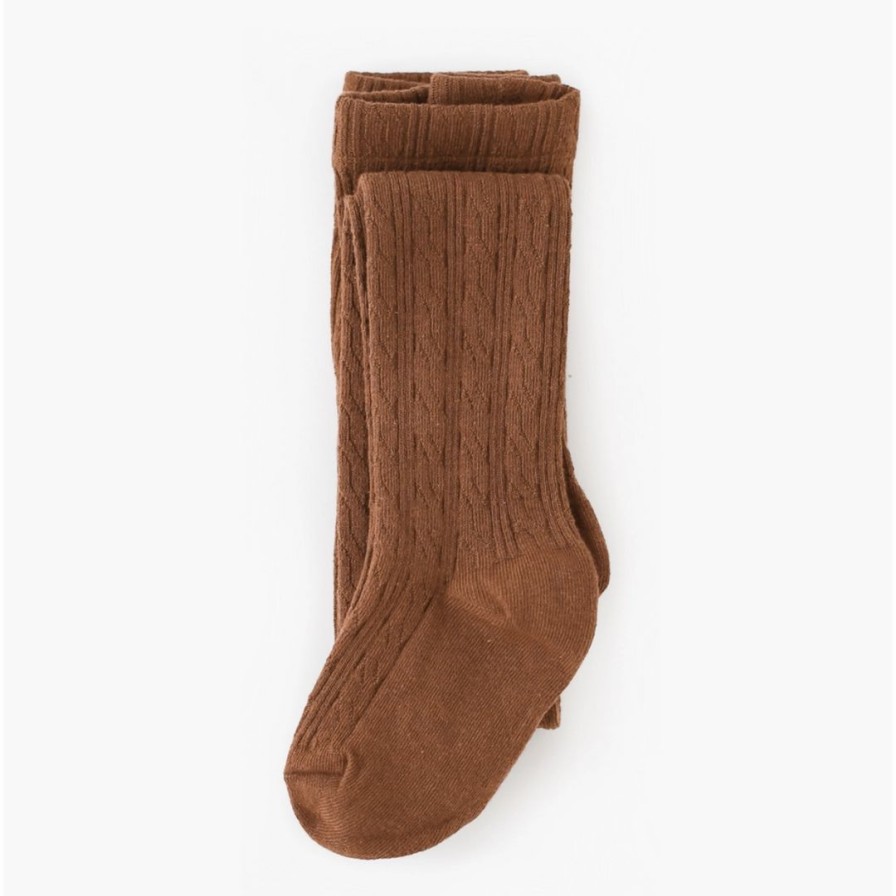 Clothing * | Little Stocking Co Brownie Cable Knit Tights