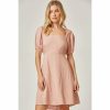 Women * | J+J Dresses Mauve Tie Back Babydoll Dress