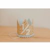 Party Time * | Cutest Little Party Party Time # 1/2 Gold Glitter + Baby Blue Pom Trim + White Glitter Crown