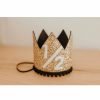 Party Time * | Cutest Little Party Party Time # 1/2 Gold Glitter + Black Pom Trim + White Glitter Crown