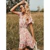 Women * | J+J Pink Butterfly Sleeve Boho Dress Dresses