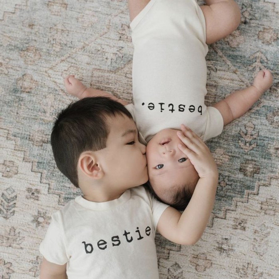 Clothing * | Tenth + Pine Bestie Black + Natural Organic Onesie