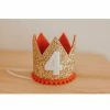 Party Time * | Cutest Little Party Party Time # 4 Gold Glitter + Red Pom Trim + White Glitter Crown