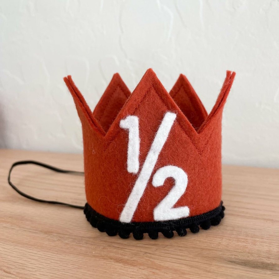 Party Time * | Cutest Little Party # 1/2 Copper Felt + Black Pom Trim + White Crown