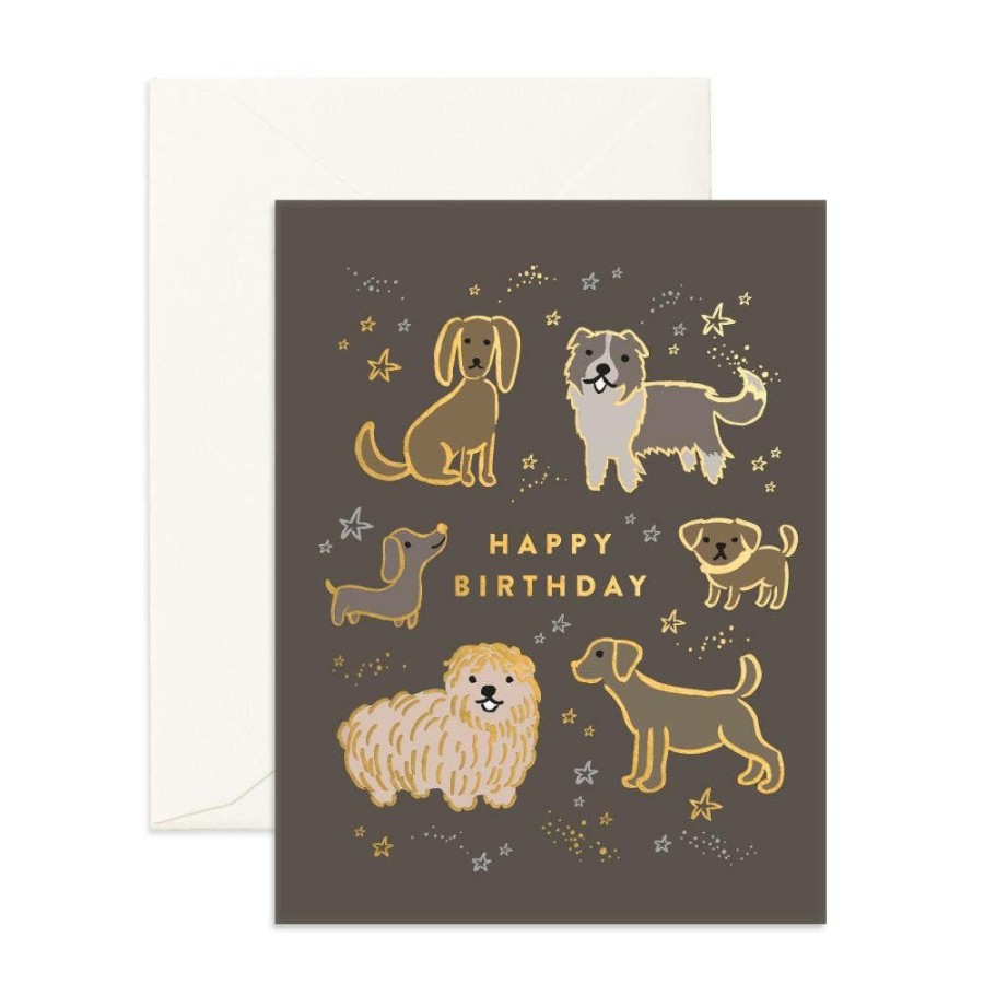 Party Time * | Fox + Fallow Party Time Happy Birthday Dogs Greeting Card