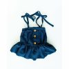 Clothing * | Bailey'S Blossoms Navy Peplum Tie Top Tops