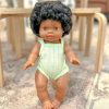 Dolls + Plushies * | Dolls + Plushies Mint Ribbed Minikane Romper