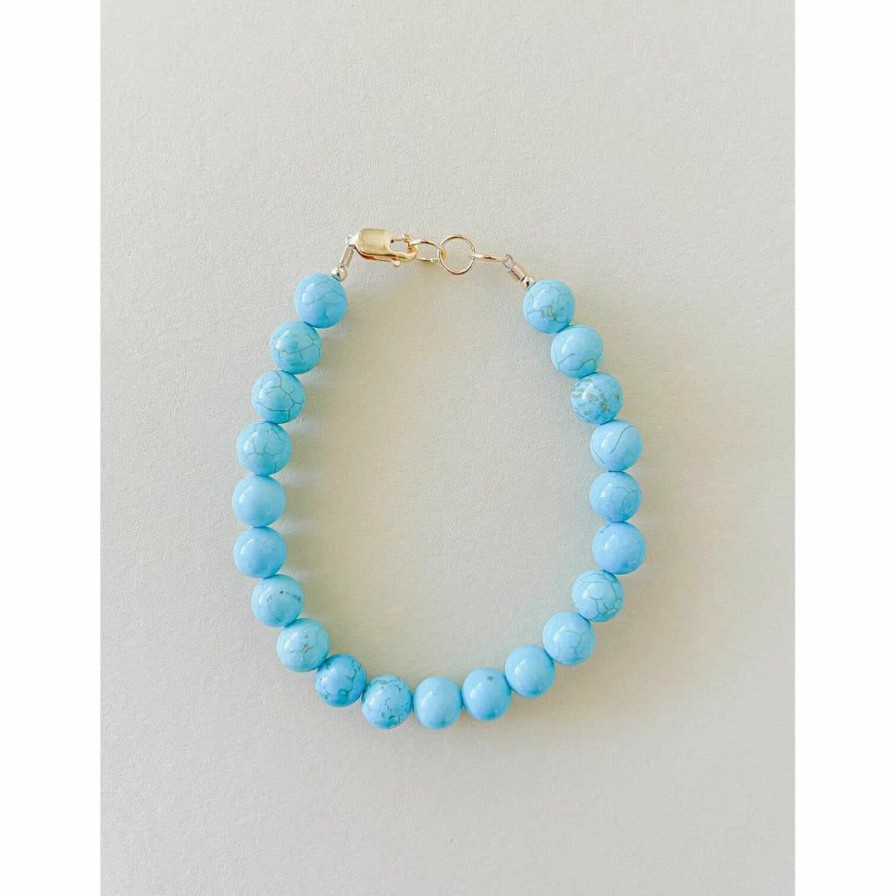 Women * | Little Lunds Co Turquoise Stone Bracelet