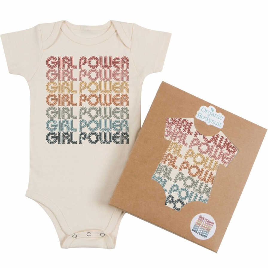 Clothing * | Morado Design Bodysuits Girl Power Retro Repeat Natural Organic Onesie