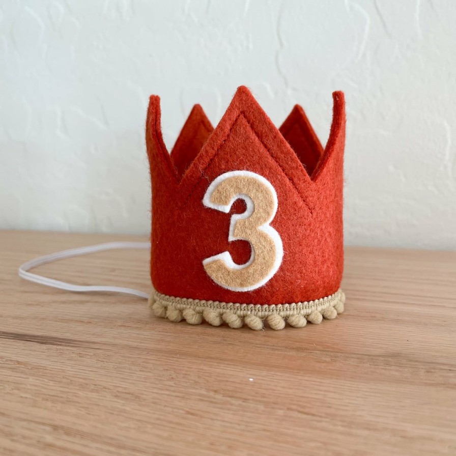 Party Time * | Cutest Little Party # 3 Copper Felt + Toast Pom Trim + Toast/White Crown