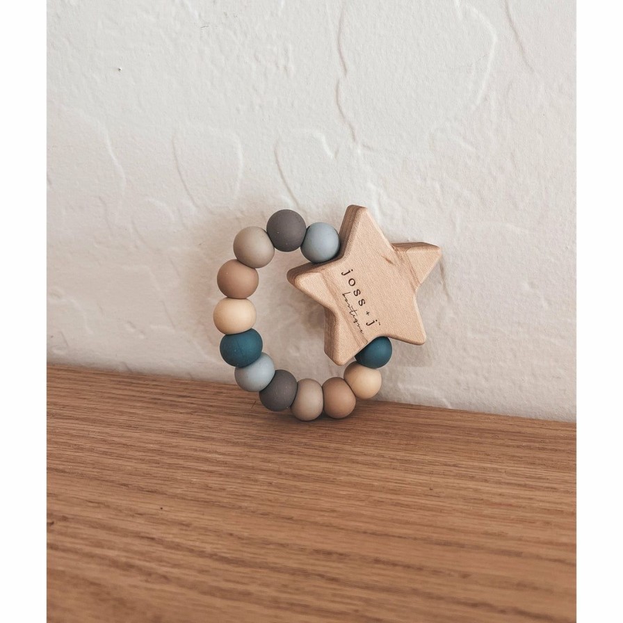 Toys * | Bannor Toys Riverbed Wooden Star Silicone Teether