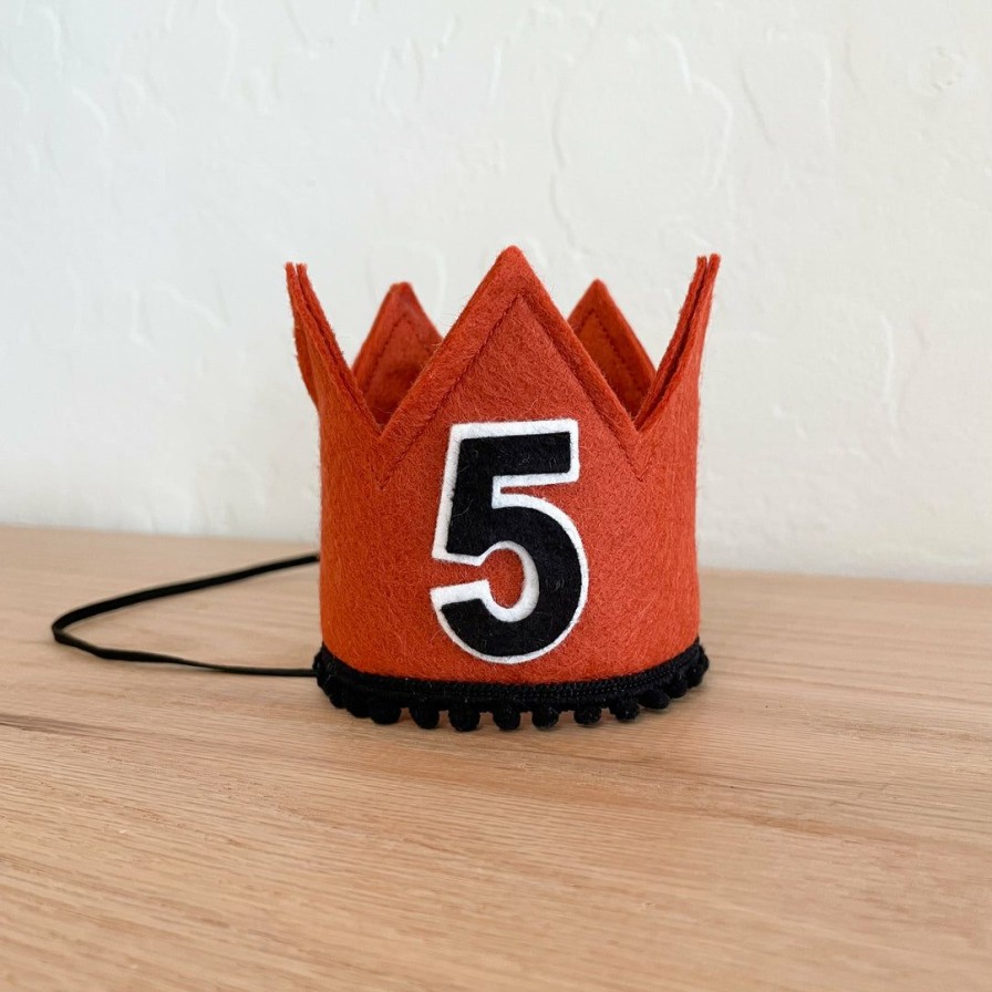 Party Time * | Cutest Little Party Party Time # 5 Copper Felt + Black Pom Trim + Black/White Crown