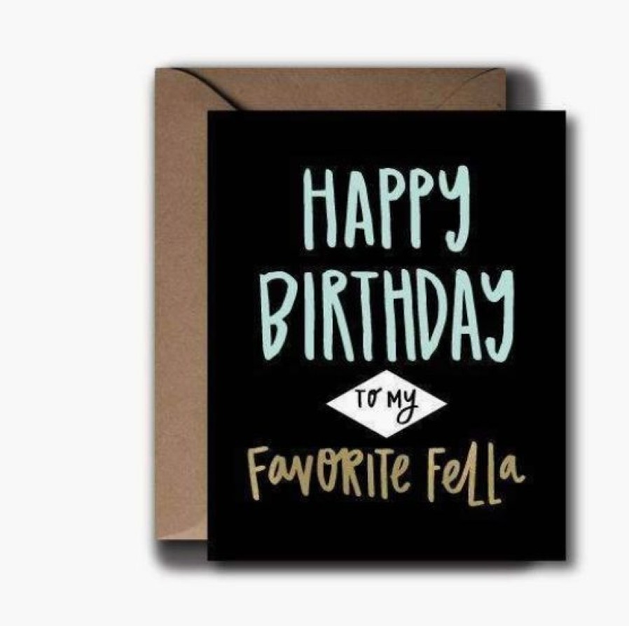 Party Time * | Black Lab Studio Favorite Fella Birthday Greeting Card