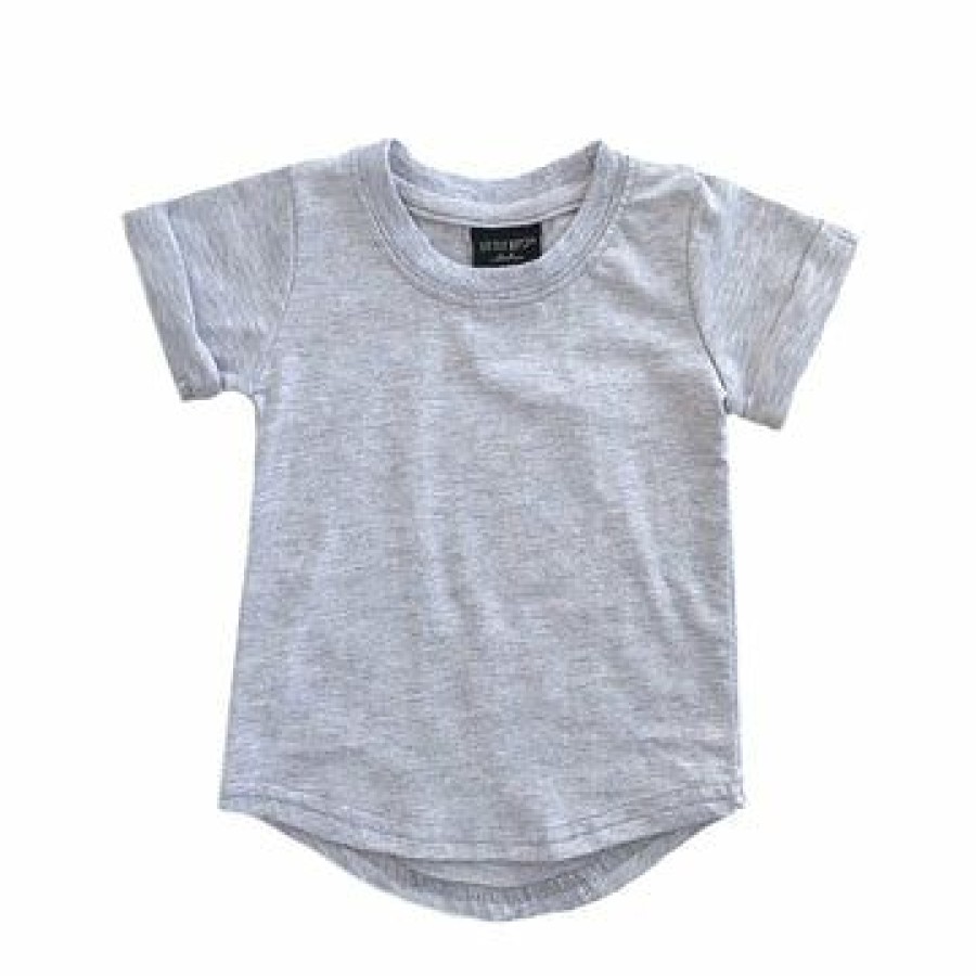 Clothing * | Little Bipsy Tops Grey Basic Tee