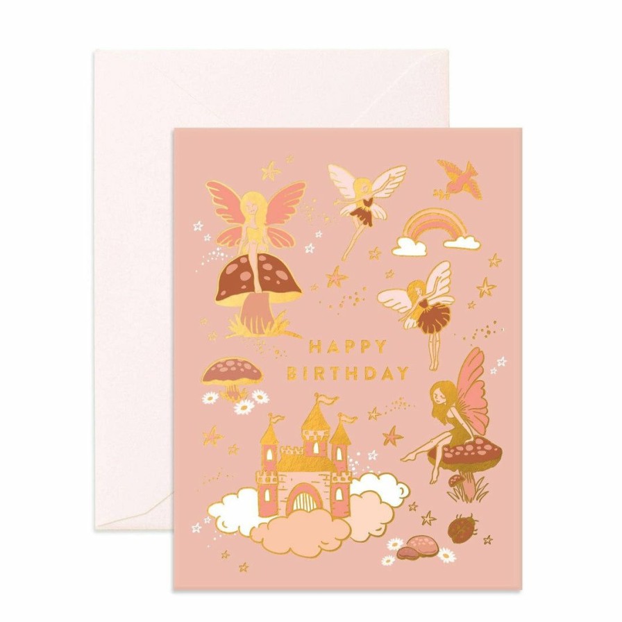 Party Time * | Fox + Fallow Birthday Fairies Greeting Card Party Time