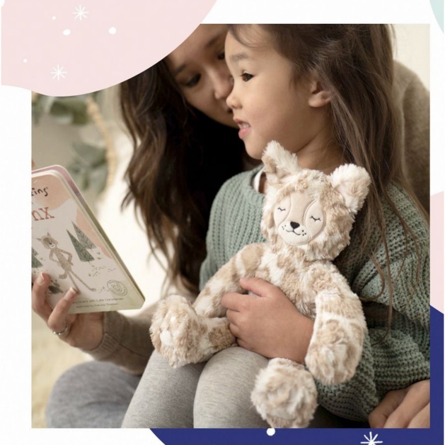 Dolls + Plushies * | Slumberkins Spotted Beige Lynx Snuggler Self Expression Collection Books + Puzzles