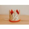 Party Time * | Cutest Little Party Party Time # 1/2 Gold Glitter + Red Pom Trim + White Glitter Crown