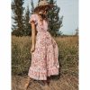 Women * | J+J Pink Floral Print Butterfly Sleeve Dress