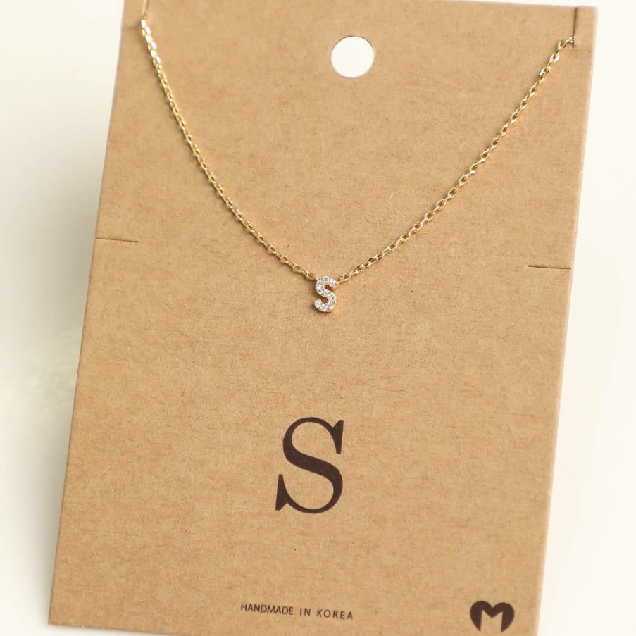 Women * | Fame Accessories Mini Initial S Necklace