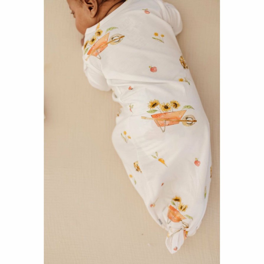 Clothing * | Joss + J Holland Bamboo Knotted Gown The Garcia Diaries Collection Preemie + Newborn