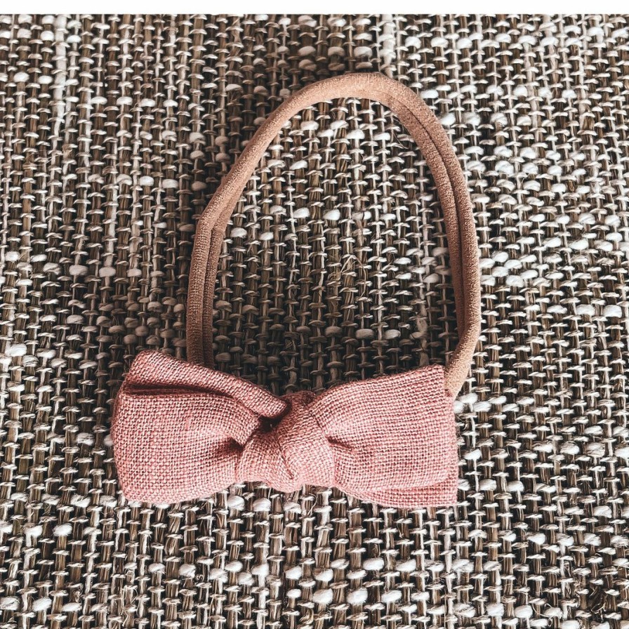 Headwear * | Mae + Skye Headwear Rose Clay Petite Bow Headband