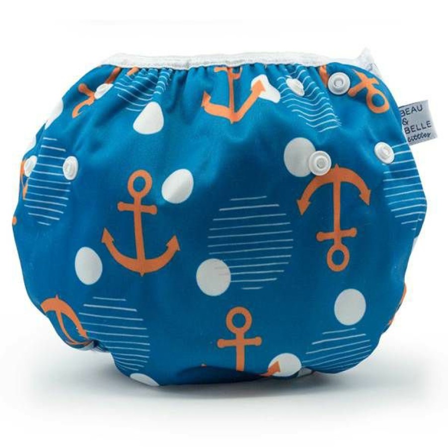 Clothing * | Beau + Belle Littles Anchors Reusable Swim Diaper